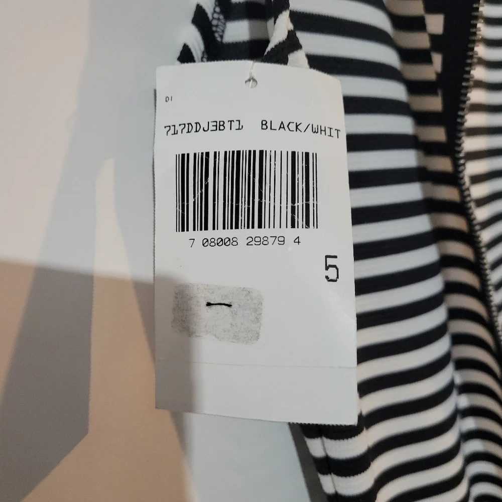 Jodi Kristopher black and white striped dress  size 5/6 - Picture 9 of 10
